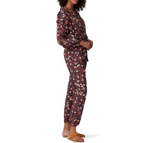 Ulla Johnson Delphine Floral Ruffle Jumpsuit Navy Blue Multi Women's Size 4 - Picture 2 of 12